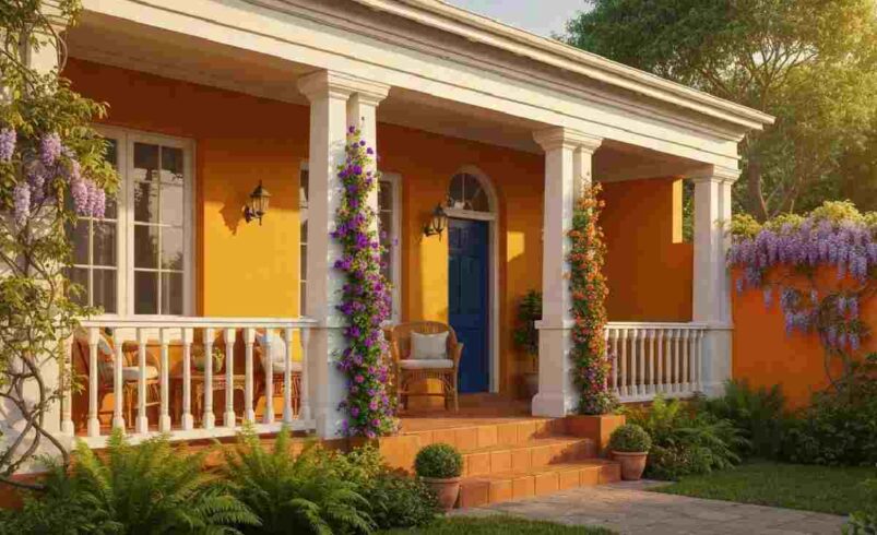 Middle Class Village Single Floor Home Front Design Ideas