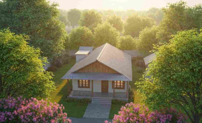 Village House Low Budget Village Single Floor Home Front Design