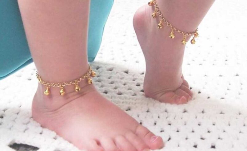 Exploring Girl Silver Little Baby Baby Payal Design